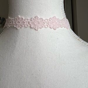 Light Pink Floral Lace Choker – Adjustable & Delicately Detailed